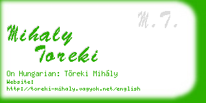 mihaly toreki business card