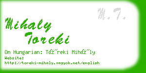 mihaly toreki business card